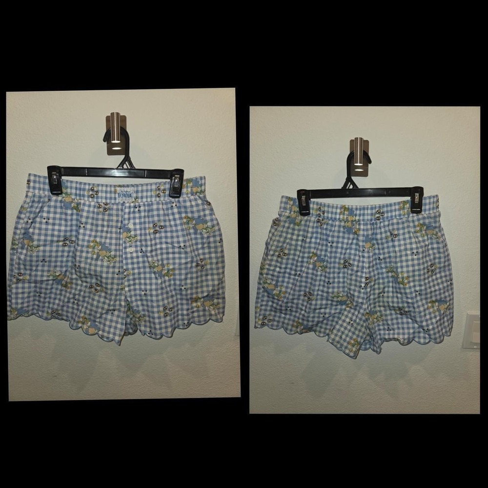 Her Universe Studio Ghibli My Neighbor Totoro Blue Gingham Scalloped Shorts M